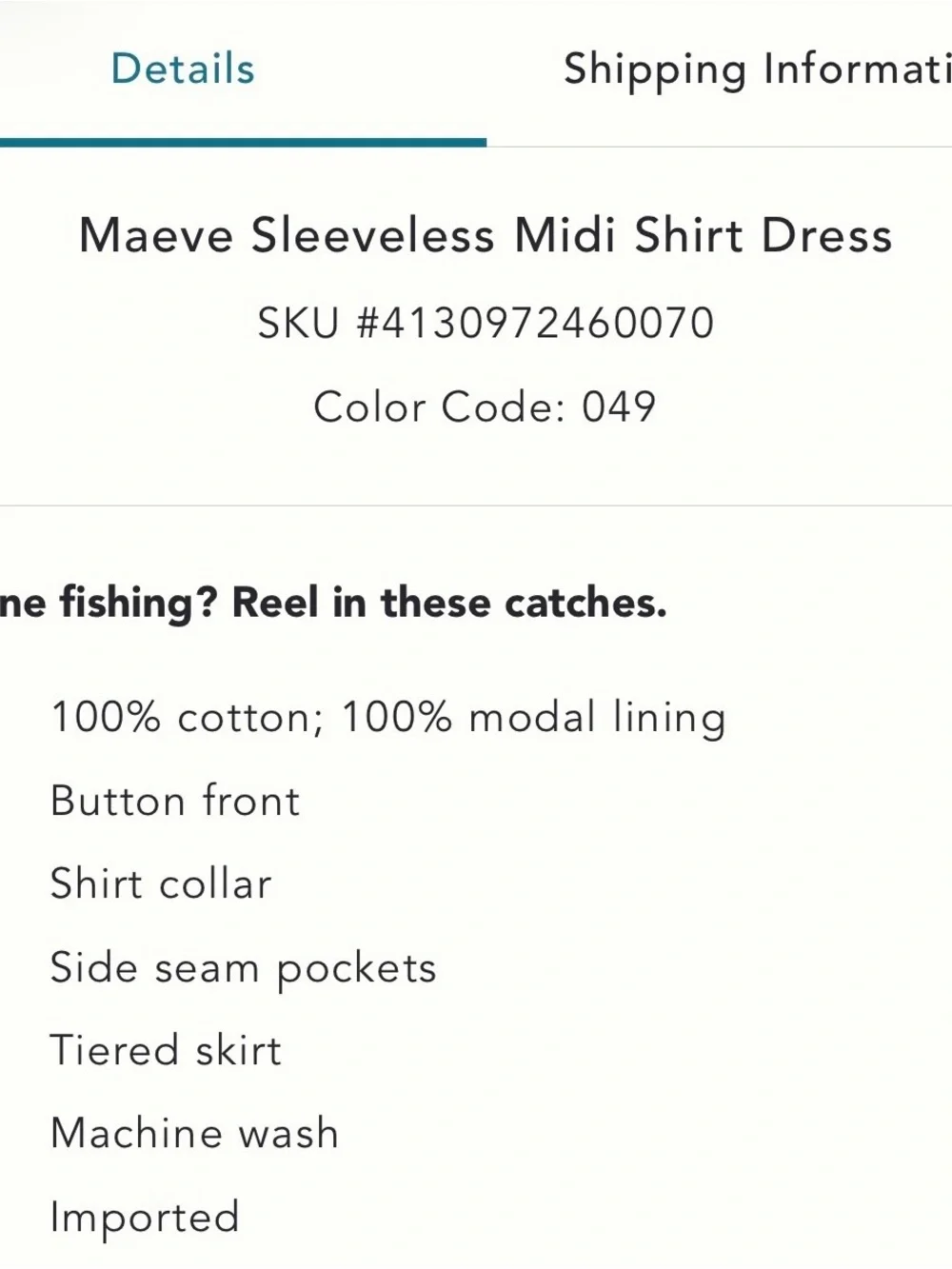 Maeve White & Navy Nautical Button-Front Midi Dress - Picture 6 of 13